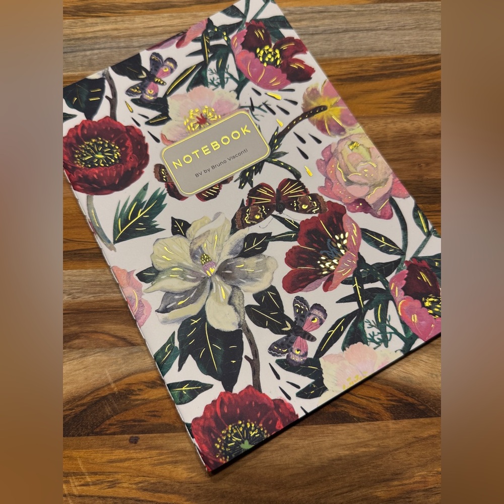 Bruno Visconti Soft Touch Red Peonies Floral Notebook Journal A5 NEW